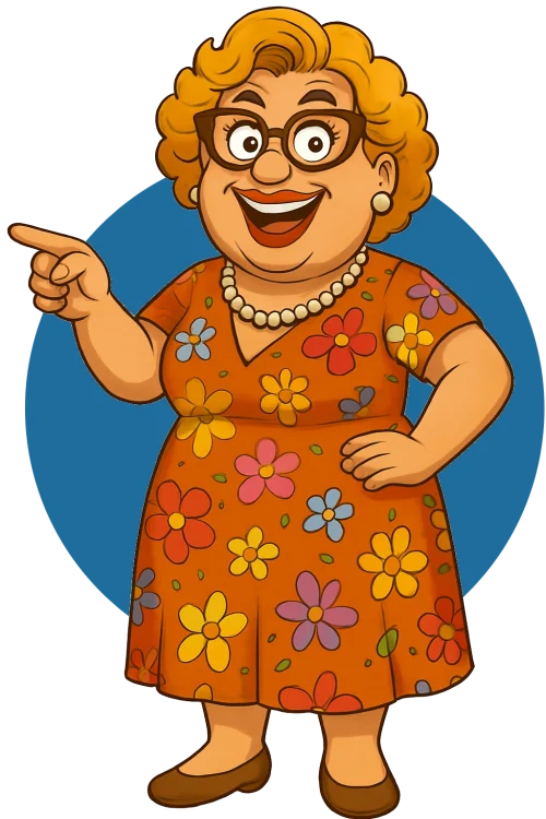 Happy Titti pointing to tokenomics